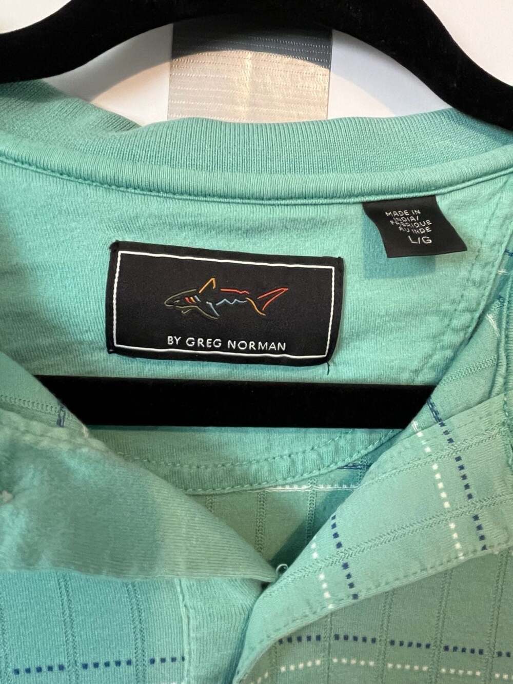 Greg Norman Men's Green Striped Short Sleeve Polo Shirt Size Large - Picture 3 of 6